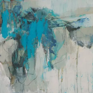 Painterly Teal II Oil Painting by Jennifer Goldberger - Contemporary