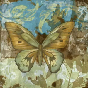 Rustic Butterfly I by Jennifer Goldberger Oil Painting
