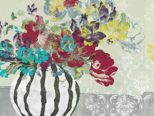 Spray of Flowers I by Jennifer Goldberger - Hand-Painted Oil Painting Reproduction