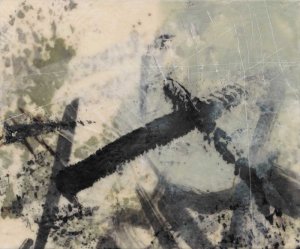 Sumi-e and Wax II Oil painting by Jennifer Goldberger
