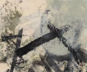 Sumi-e and Wax II by Jennifer Goldberger Oil Painting