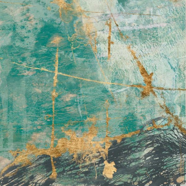 Teal Lace II by Jennifer Goldberger - Hand-Painted Oil Painting Reproduction