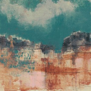 Teal Sky I Oil painting by Jennifer Goldberger