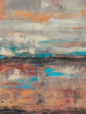 Teal Sunset I Oil painting by Jennifer Goldberger