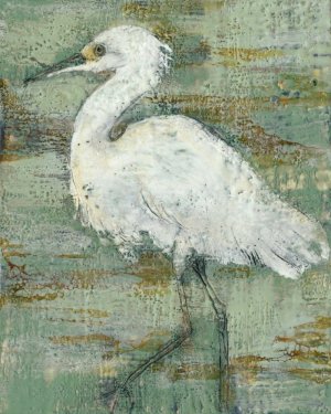 Textured Heron I by Jennifer Goldberger Oil Painting