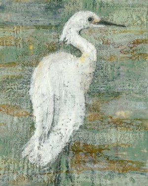 Textured Heron II by Jennifer Goldberger Oil Painting