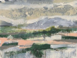 Textured Horizon II Oil Painting by Jennifer Goldberger - Contemporary