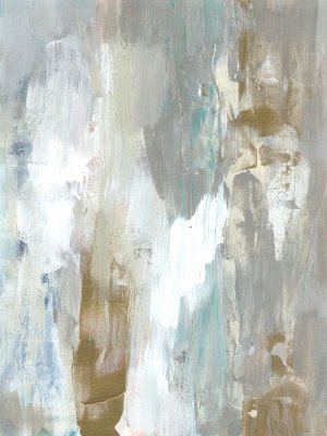 Textured Neutrals & Gold II by Jennifer Goldberger Oil Painting