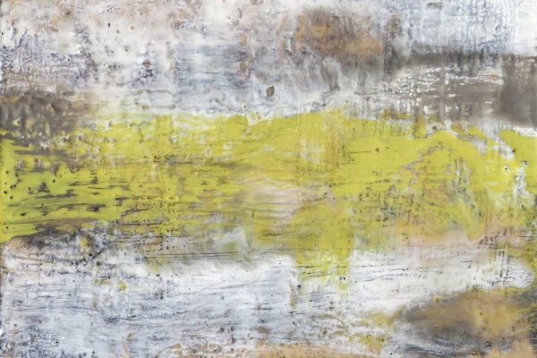 Yellow & Grey Serenity II by Jennifer Goldberger - Hand-Painted Oil Painting Reproduction