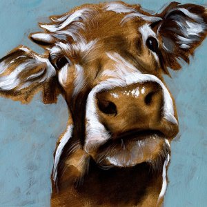 Cow Kisses I by Jennifer Paxton Parker Oil Painting