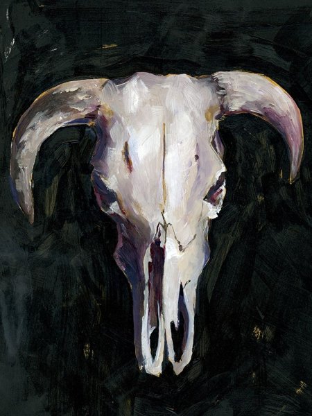 Main Product Photo of Horned Skull I Painting by Jennifer Paxton Parker