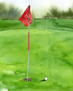 Tee Off Time I Oil Painting by Jennifer Paxton Parker - Contemporary