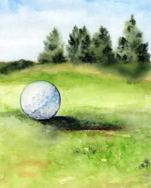 Main Product Photo of Tee Off Time II Painting by Jennifer Paxton Parker