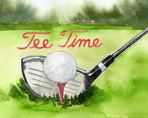 Tee Off Time III by Jennifer Paxton Parker Oil Painting