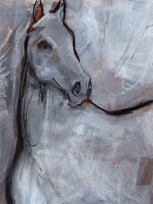 White Horse Contour I by Jennifer Paxton Parker Oil Painting