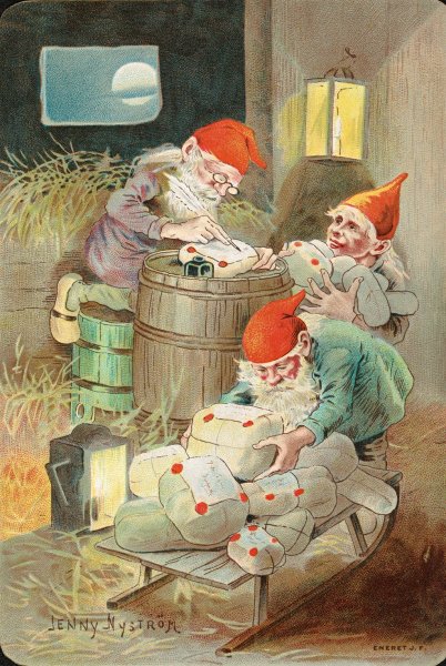 Christmas motif  by Jenny Nystrom - Hand-Painted Oil Painting Reproduction