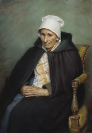 Old French Countrywoman by Jenny Nystrom Oil Painting
