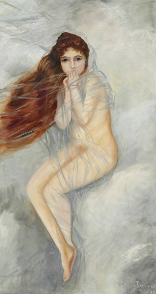 La Frileuse  by Jenny Tvermoes - Hand-Painted Oil Painting Reproduction