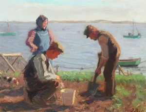 Kartoffeloptagning by Jens Birkholm Oil Painting