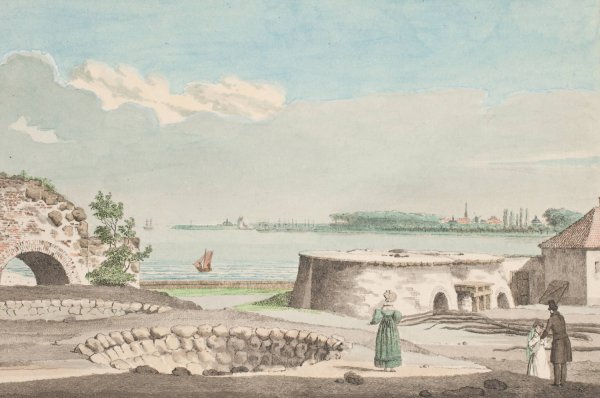 Kobenhavn set fra Gl. Kalkbraenderi  by Jens Holm - Hand-Painted Oil Painting Reproduction