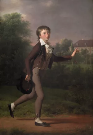 A Running Boy. Marcus Holst von Schmidten by Jens Juel A Running Boy. Marcus Holst von Schmidten by Jens Juel Oil Painting