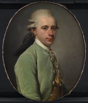 Generalpostdirektor Frederik Hauch som ung by Jens Juel Oil Painting