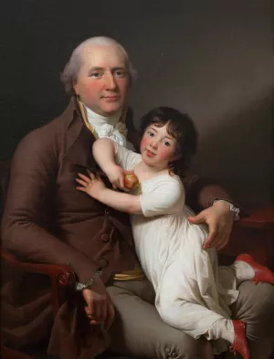 Peter Tutein with his Youngest Son Louis Alexander Oil painting by Jens Juel