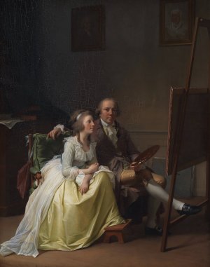 The Artist and his Wife Rosine, nee Dorschel by Jens Juel Oil Painting