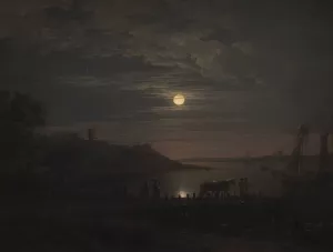 The Crossing over the Little Belt at Snoghoj. Moonrise by Jens Juel The Crossing over the Little Belt at Snoghoj. Moonrise by Jens Juel Oil Painting