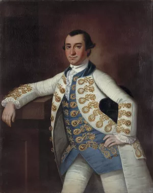 Colonel Barnard Elliott, Jr. by Jeremiah Theus Oil Painting