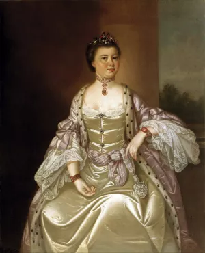 Mrs. Barnard Elliott, Jr. by Jeremiah Theus Oil Painting