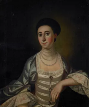 Portrait of Marcy Olney by Jeremiah Theus Oil Painting