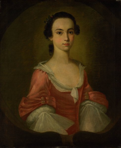 Portrait of Mrs. Gardner Greene  by Jeremiah Theus - Hand-Painted Oil Painting Reproduction