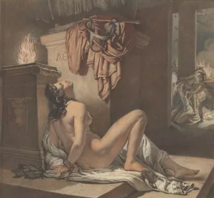 Cassandra Imploring Athena for Revenge Against Ajax by Jerome-Martin Langlois Oil Painting