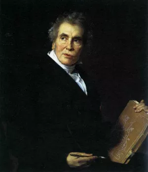 Portrait of Jacques-Louis David by Jerome Martin Langlois Oil Painting