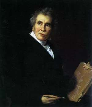 Portrait of Jacques-Louis David Oil painting by Jerome Martin Langlois
