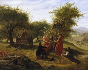 Apple Gathering by Jerome Thompson Oil Painting