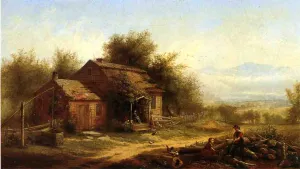 Daily Chores on the Farm by Jerome Thompson Oil Painting