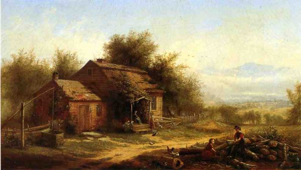 Main Product Photo of Daily Chores on the Farm Painting by Jerome Thompson