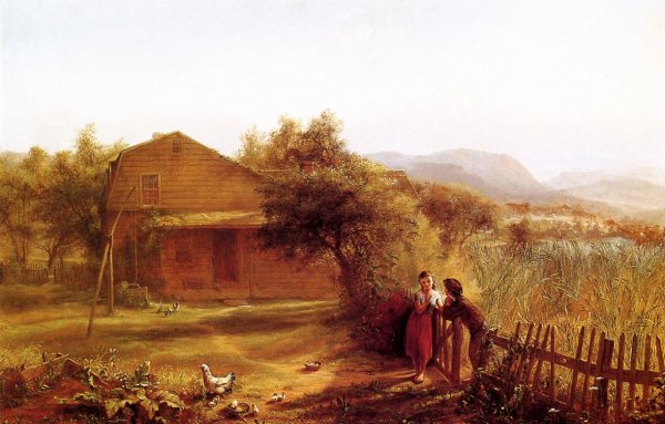 Main Product Photo of The Open Gate also known as Flirtation Painting by Jerome Thompson