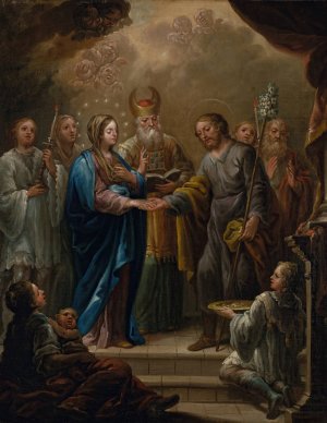 The Betrothal of the Virgin and Saint Joseph by Jeronimo Ezquerra Oil Painting