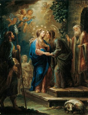 The Visitation by Jeronimo Ezquerra Oil Painting