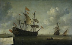 The Arrival of the Royal Charles by Jeronymus Van Diest II Oil Painting