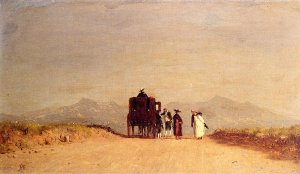 A Journey's Pause in the Roman Campagna by Jervis MCentee Oil Painting