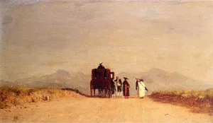 A Journey's Pause in the Roman Campagna by Jervis MCentee Oil Painting