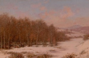 A Winter Camp by Jervis MCentee Oil Painting