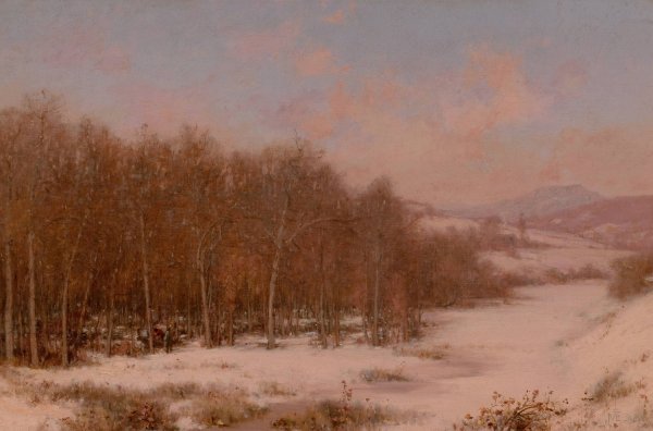 Main Product Photo of A Winter Camp  Painting by Jervis MCentee