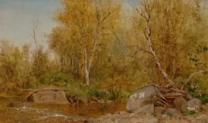 Sandy Stream, Maine Woods by Jervis MCentee Oil Painting
