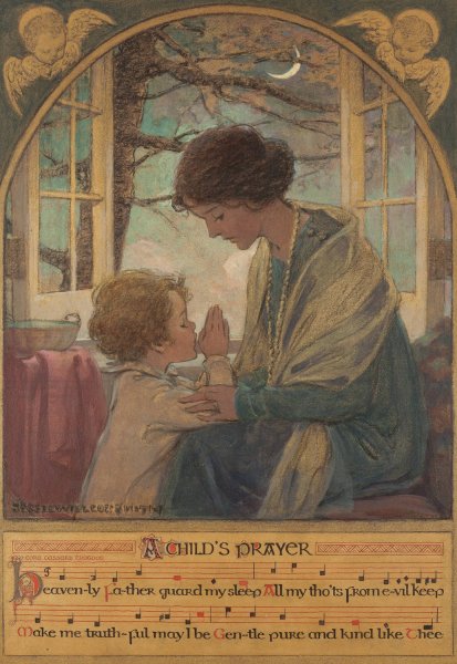 A Child's Prayer  by Jessie Willcox Smith - Hand-Painted Oil Painting Reproduction