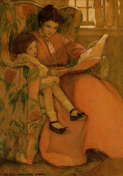A Rainy Day  by Jessie Willcox Smith - Hand-Painted Oil Painting Reproduction
